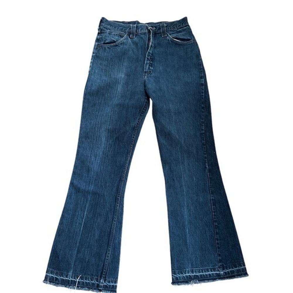 Festival Boho Western Bootcut Jeans High Rise Raw Hem Y2K‎ Vintage Talon 28